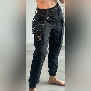 Maniere De Voir Cargo Pants With Marble Detachable Chain